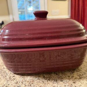 Pampered Chef Cranberry Deep 3.1 Quart Covered Casserole Stoneware